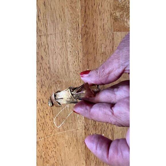 Karatclad by Bell Vintage Gold Tone Bracelet Jade Stone - Picture 3 of 13